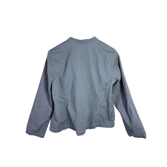 Eileen Fisher Jacket Womens Medium Gray Canvas Button Up Jacket - Picture 2 of 4